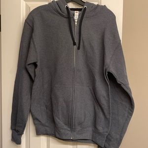 Fruit of the Loom Small Zipper Hoodie, dark gray, NWNT.